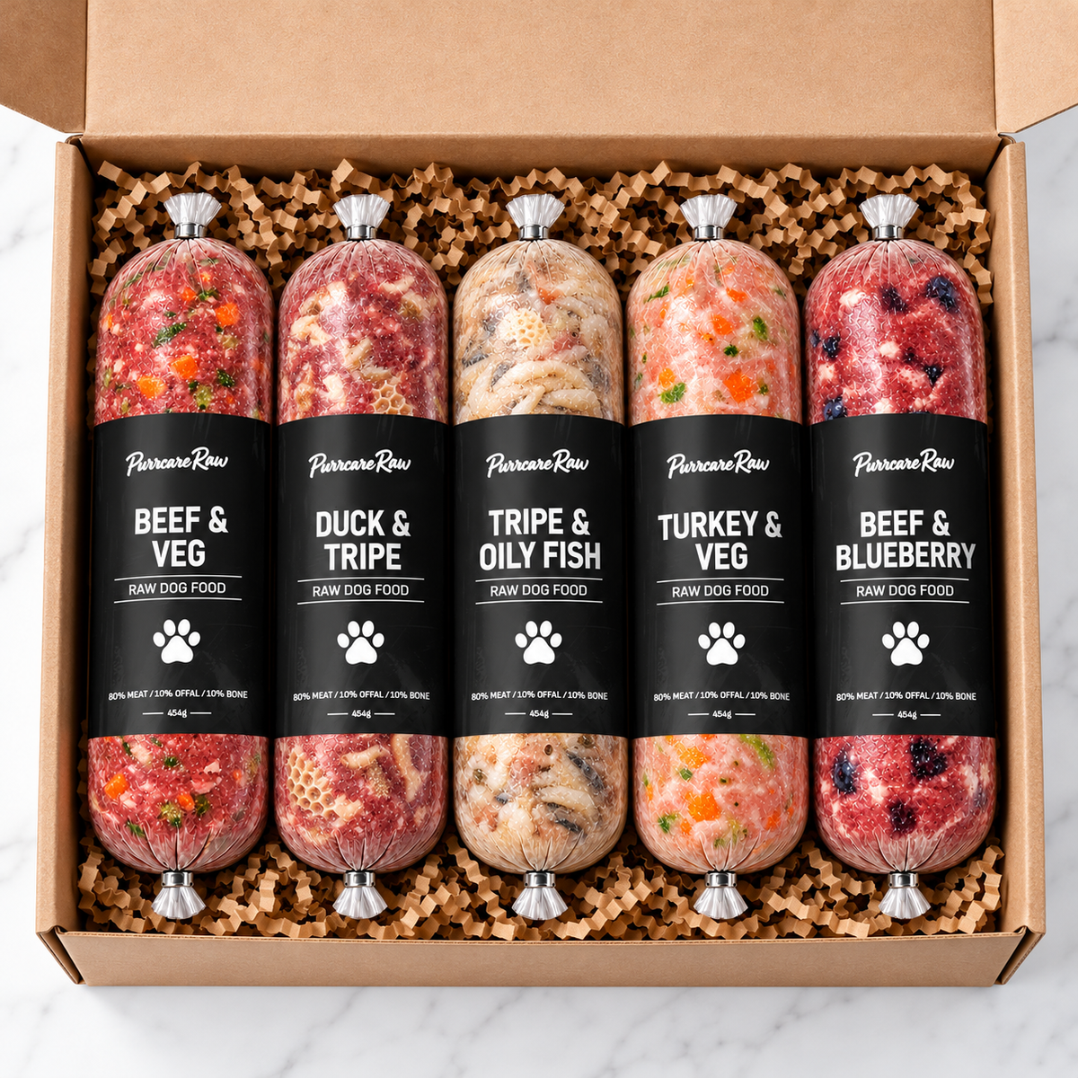 Purrcare Raw Chicken Allergy Mix Box - 454g | 80/10/10