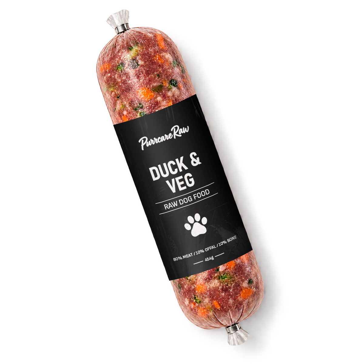 Purrcare Raw Duck & Veg 454g | 80/10/10