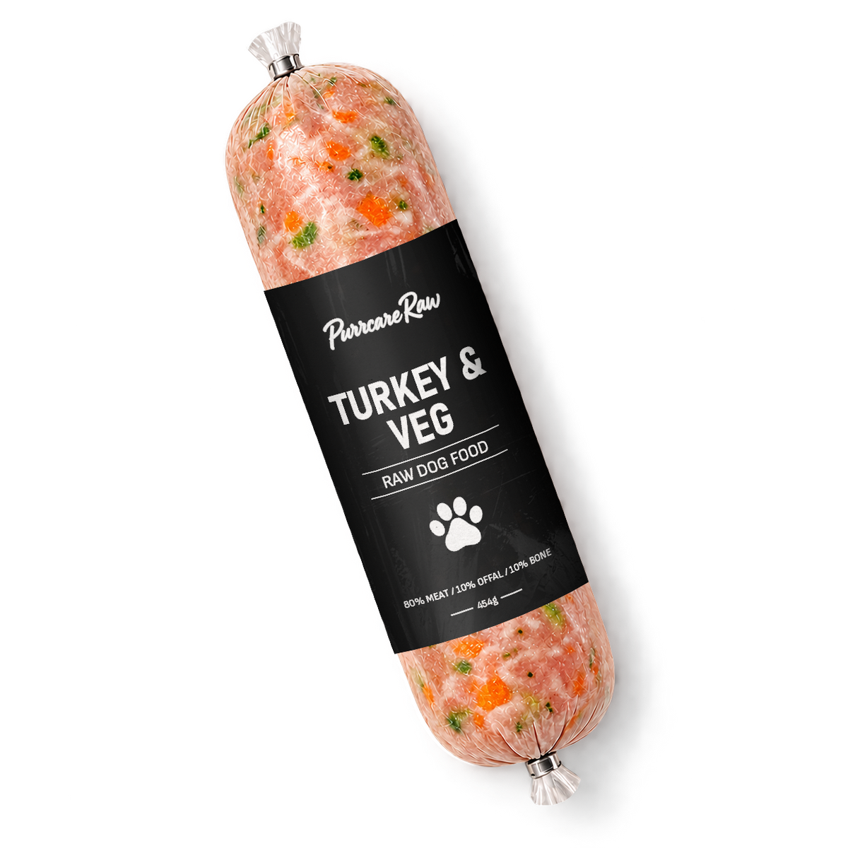 Purrcare Raw Turkey & Veg 454g | 80/10/10