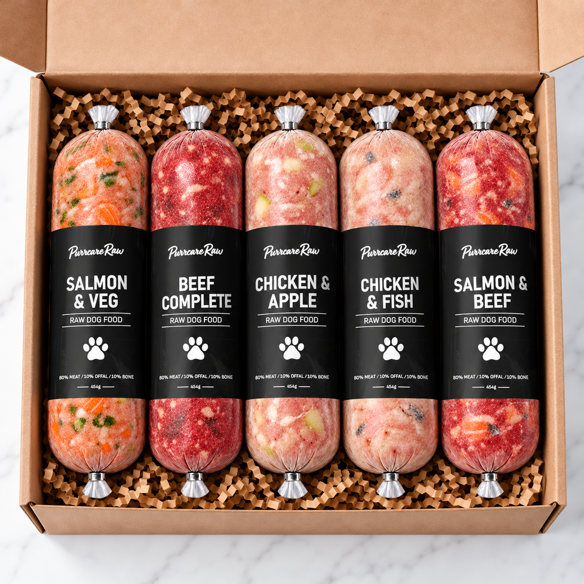Purrcare Raw Variety Mix Box 454g